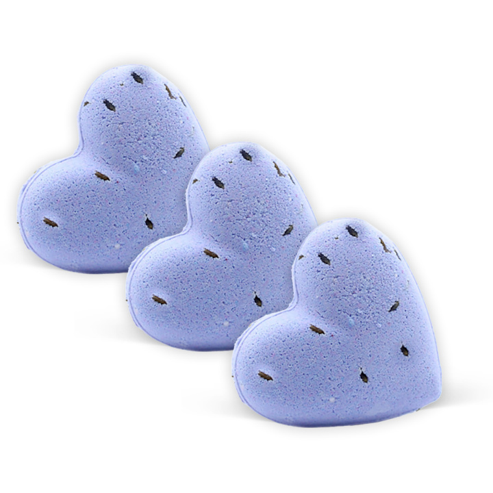 Badebombe Hjerte Lavendel 70g x 3 stk i gruppen Hud & Krop / Bad & Spa / Badebomber & Badebobler hos Rawfoodshop Scandinavia AB (HEARTB-04A-SET3)