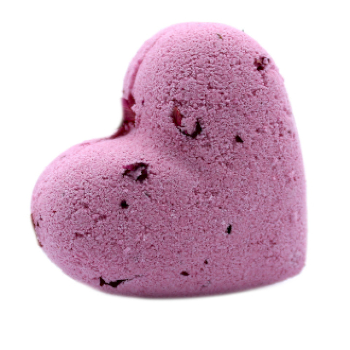 Badbomb Hjärta Ylang & Ros 70g i gruppen Hud & Krop / Bad & Spa / Badebomber hos Rawfoodshop Scandinavia AB (HEARTB01A)
