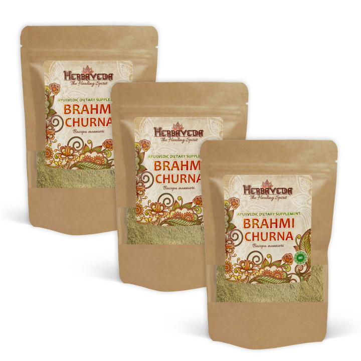 Brahmi Churna ØKO 125g x 3 pakker i gruppen Kosttilskud / Urter & Planter / Urter hos Rawfoodshop Scandinavia AB (HERBA16-SET3)