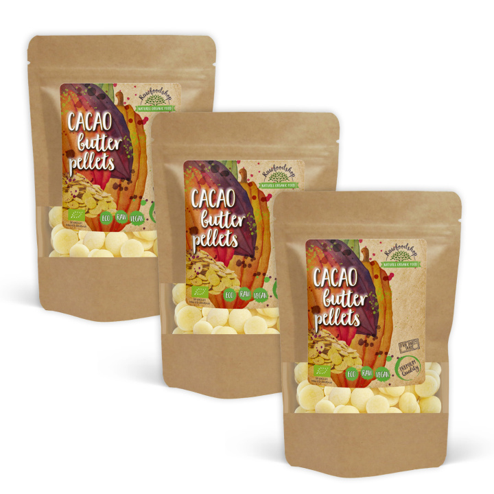 Kakaosmør Pellets RAW ØKO 250g x 3 pakker i gruppen Råvarer & Drikke / Bagning / Kakaoprodukter hos Rawfoodshop Scandinavia AB (HITB050002250-SET3)