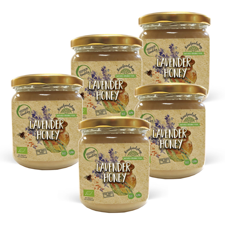 Lavendelhonning ØKO 500g x 5 dåser i gruppen Råvarer & Drikke / Bagning / Honning hos Rawfoodshop Scandinavia AB (HONEYLAV-SET5)