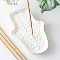 Røgelsesholder White Hamsa Hand