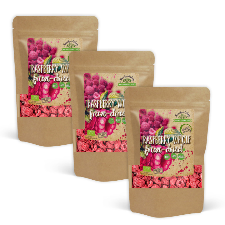 Hindbær Frysetørrede Hele ØKO 50g x 3 pakker i gruppen Råvarer & Drikke / Frugt & Frugtpulver / Hindbær hos Rawfoodshop Scandinavia AB (K20020001018001-SET3)