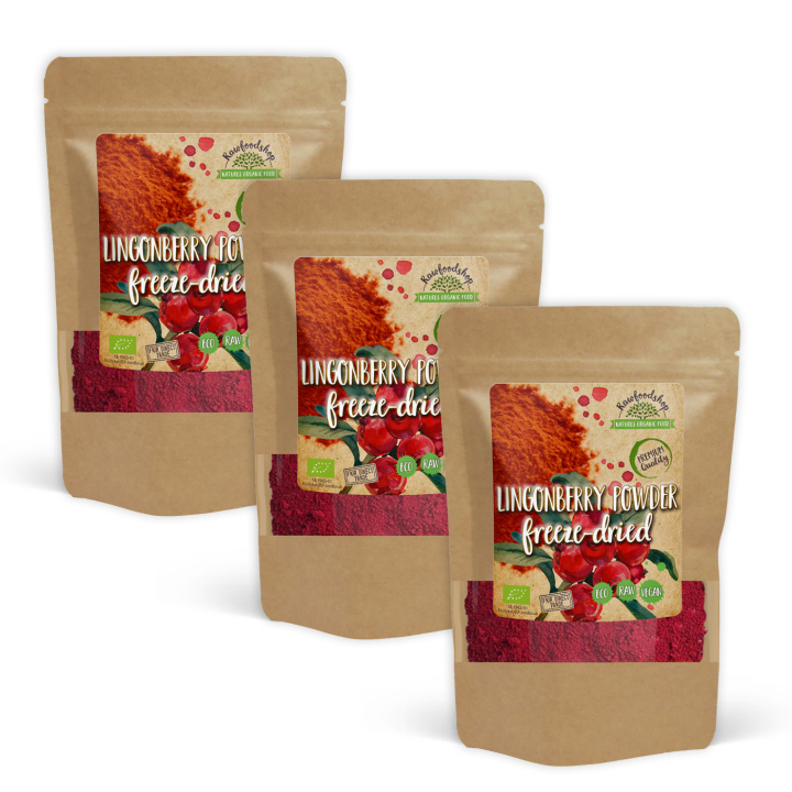 Tyttebærpulver Frysetørret ØKO 100g x 3 pakker i gruppen Råvarer & Drikke / Frugt & Frugtpulver / Frugtpulver hos Rawfoodshop Scandinavia AB (K20130005002001-SET3)