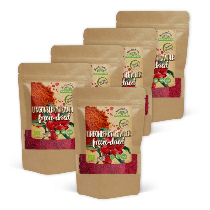 Tyttebærpulver Frysetørret ØKO 100g x 5 pakker i gruppen Råvarer & Drikke / Frugt & Frugtpulver / Frugtpulver hos Rawfoodshop Scandinavia AB (K20130005002001-SET5)