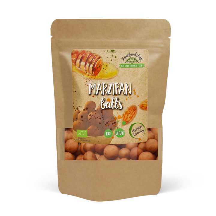 Marcipankugler i kakao ØKO 100g i gruppen Råvarer & Drikke / Slik & Chokolade / Slik hos Rawfoodshop Scandinavia AB (K21756)