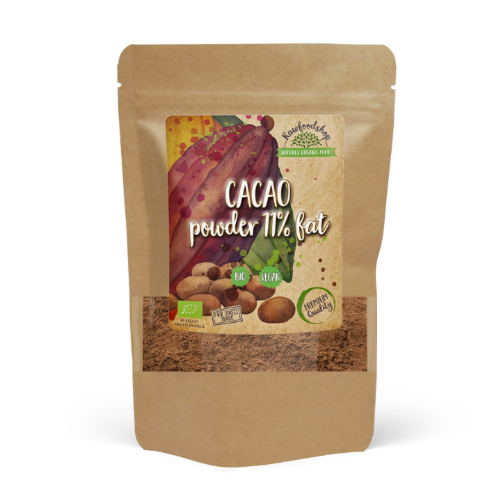 Kakaopulver 11% ØKO 500g i gruppen Råvarer & Drikke / Bagning / Kakaoprodukter hos Rawfoodshop Scandinavia AB (KAK115)
