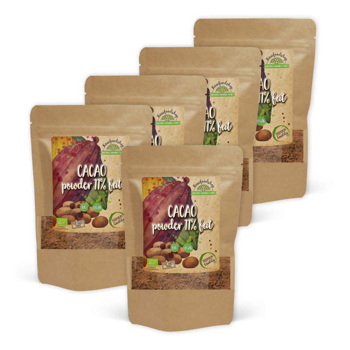 Kakaopulver 11% ØKO 1kg x 5 pakker i gruppen Råvarer & Drikke / Bagning / Kakaoprodukter hos Rawfoodshop Scandinavia AB (KAK118-SET5)