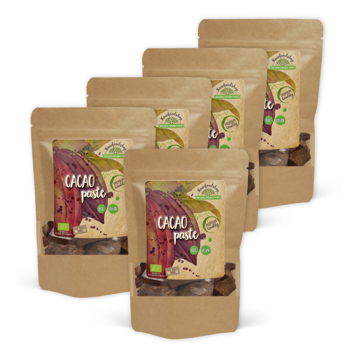 Kakaomasse 100% ØKO 250g x 5 pakker i gruppen Råvarer & Drikke / Bagning / Kakaoprodukter hos Rawfoodshop Scandinavia AB (KAK3-SET5)