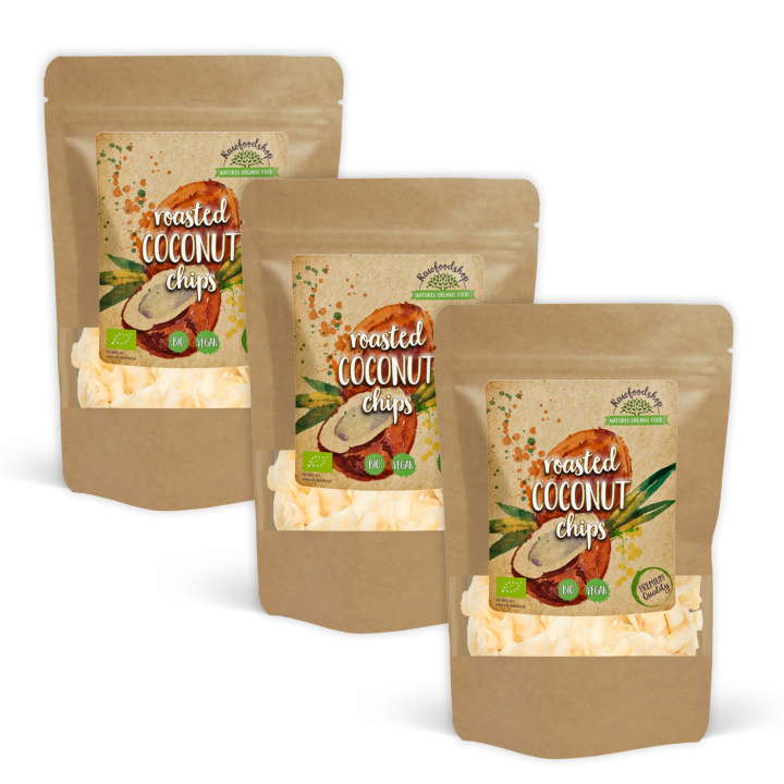 Kokoschips Premium Ristede ØKO 500g x 3 pakker i gruppen Råvarer & Drikke / Nødder / Kokos hos Rawfoodshop Scandinavia AB (KCR50-SET3)