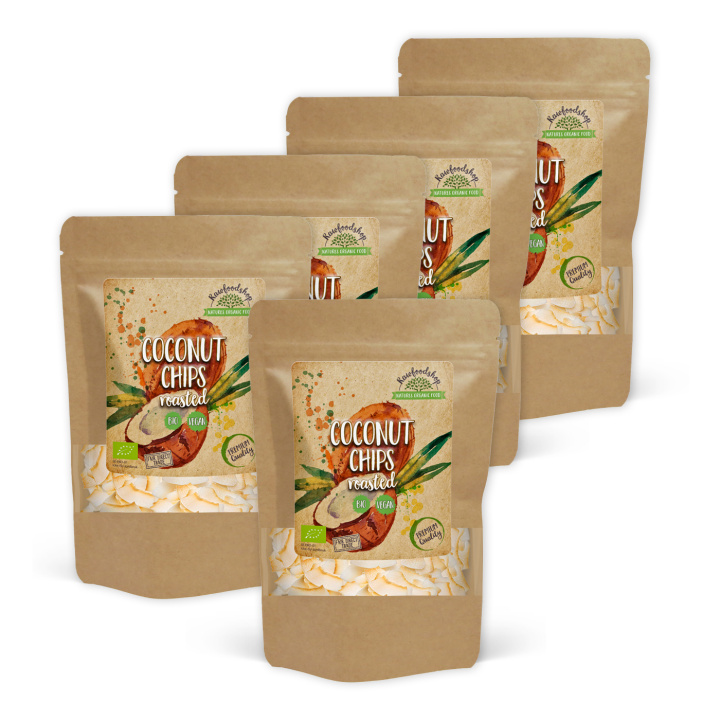 Kokoschips Premium Ristede ØKO 500g x 5 pakker i gruppen Råvarer & Drikke / Nødder / Kokos hos Rawfoodshop Scandinavia AB (KCR50-SET5)