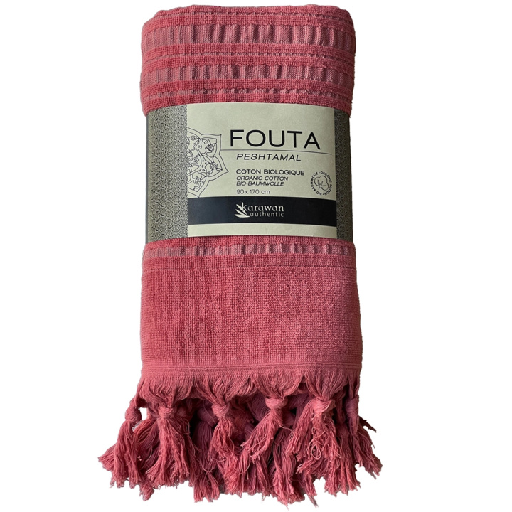 Fouta Rustrød i Økologisk Bomuld 90x170cm i gruppen Hud & Krop / Bad & Spa / Håndklæder hos Rawfoodshop Scandinavia AB (KFO9JASP)