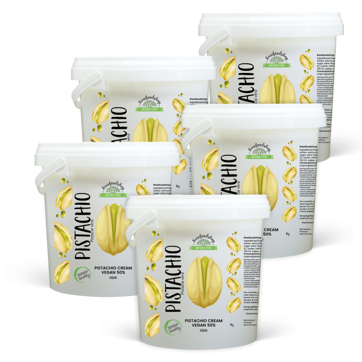 Pistaciecreme Vegansk 50% 1kg x 5 dåser i gruppen Råvarer & Drikke / Nødder / Nøddesmør hos Rawfoodshop Scandinavia AB (L00220CPO1-SET5)