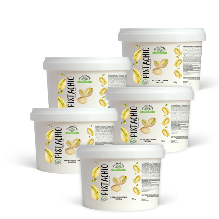 Pistaciecreme Protein 500g x 5 dåser i gruppen Råvarer & Drikke / Nødder / Pistacienødder hos Rawfoodshop Scandinavia AB (L0414030015-SET5)