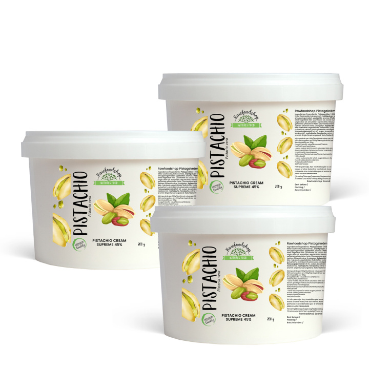 Pistaciecreme Supreme 45% 500g x 3 dåser i gruppen Råvarer & Drikke / Nødder / Pistacienødder hos Rawfoodshop Scandinavia AB (L1001009015-SET3)