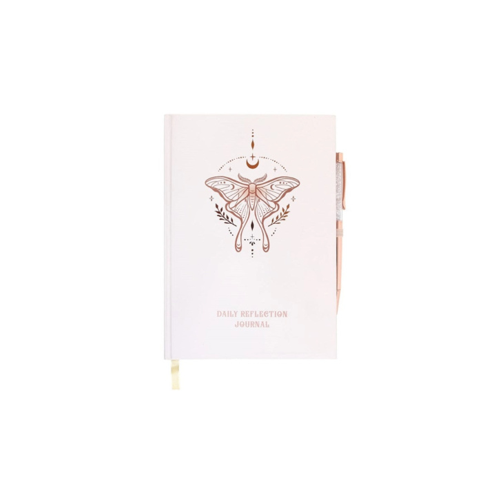 Refleksionsdagbog Luna Moth med Kuglepen Klar Kvarts i gruppen Hjem & Sjæl / Harmonisk livsstil / Bøger hos Rawfoodshop Scandinavia AB (LL-21625)