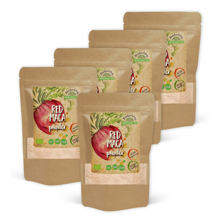 Maca Pulver Rød ØKO 250g x 5 pakker i gruppen Kosttilskud / Urter & Planter / Ginseng hos Rawfoodshop Scandinavia AB (MACA02-SET5)