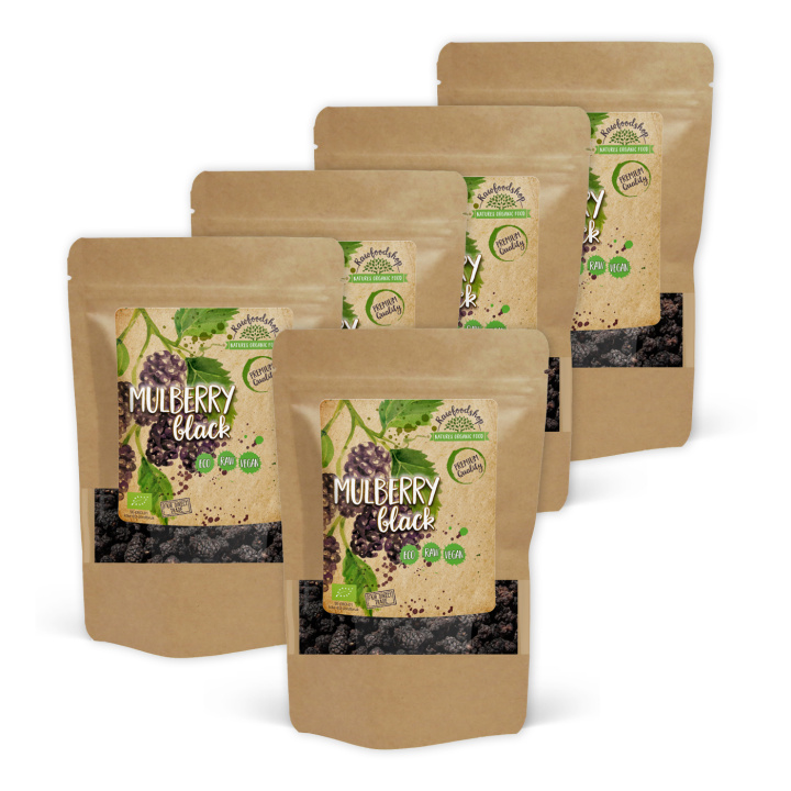 Morbær Sorte ØKO 500g x 5 pakker i gruppen Råvarer & Drikke / Frugt & Frugtpulver / Morbær hos Rawfoodshop Scandinavia AB (MBS50-SET5)