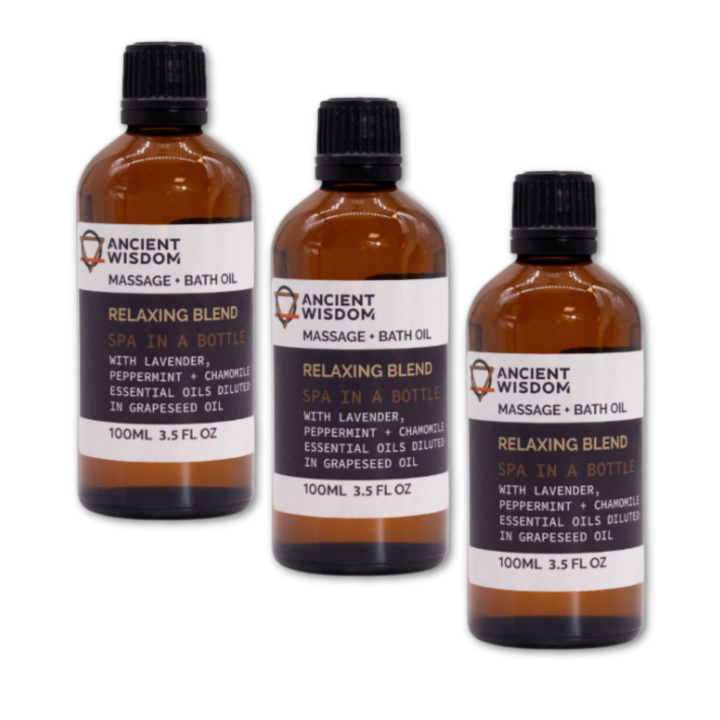 Relaxing Massageolie 100ml x 3 pakker i gruppen Hud & Krop / Krop / Massageolie hos Rawfoodshop Scandinavia AB (MOLUL-01-SET3)