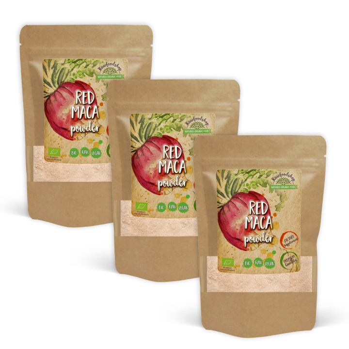 Maca Pulver Rød ØKO 100g x 3 pakker i gruppen Kosttilskud / Urter & Planter / Ginseng hos Rawfoodshop Scandinavia AB (MPR10-SET3)