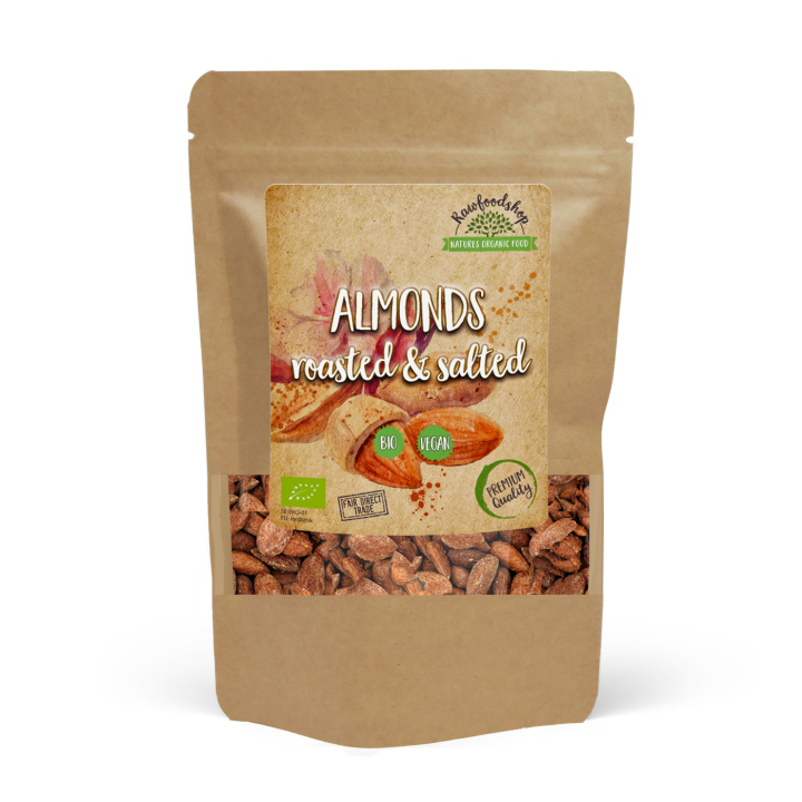 Mandler Ristede & Saltede ØKO 200g i gruppen Råvarer & Drikke / Nødder / Mandel hos Rawfoodshop Scandinavia AB (NOT3)