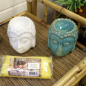 Oliebrænder Buddha Blå