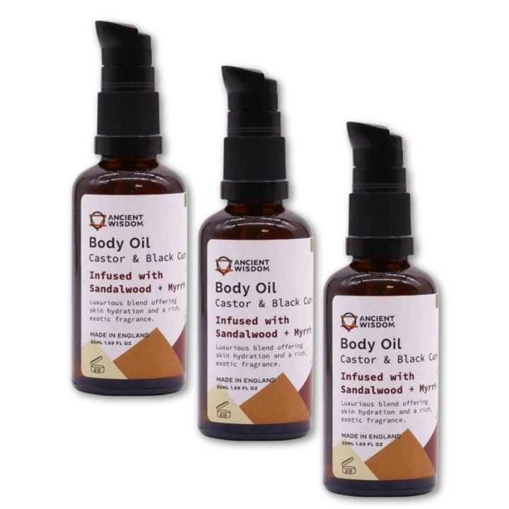 Ansigt & Kropsolie Sandeltræ & Myrra ØKO 50ml x 3 stk i gruppen Hud & Krop / Krop / Body lotion & Olie hos Rawfoodshop Scandinavia AB (OBOUL05-SET3)