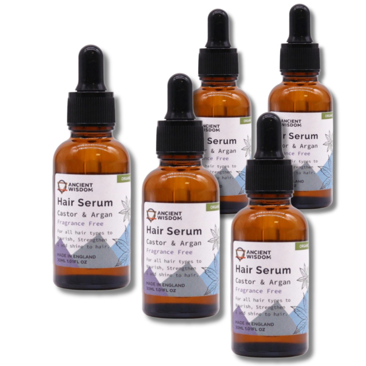 Hårserum Uparfumeret ØKO 30ml x 5 flasker i gruppen Hud & Krop / Hår / Serum & Olie hos Rawfoodshop Scandinavia AB (OHSUL01-SET5)