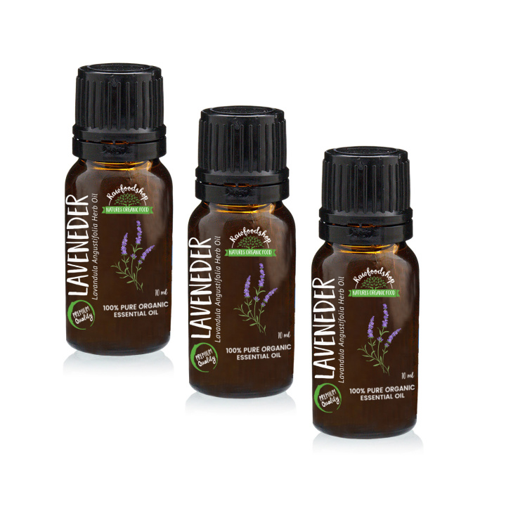 Lavendel Æterisk Olie ØKO 10ml x 3 flasker i gruppen Hud & Krop / Naturlig DIY / Æteriske olier hos Rawfoodshop Scandinavia AB (ORGEOUL01-SET3)
