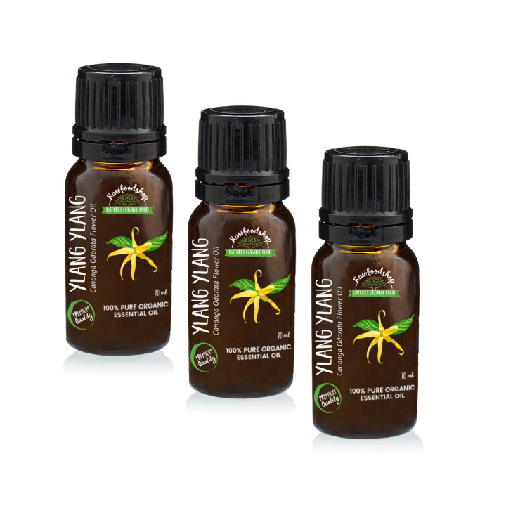Ylang Ylang Æterisk Olie ØKO 10ml x 3 flasker i gruppen Hud & Krop / Naturlig DIY / Æteriske olier hos Rawfoodshop Scandinavia AB (ORGEOUL05-SET3)