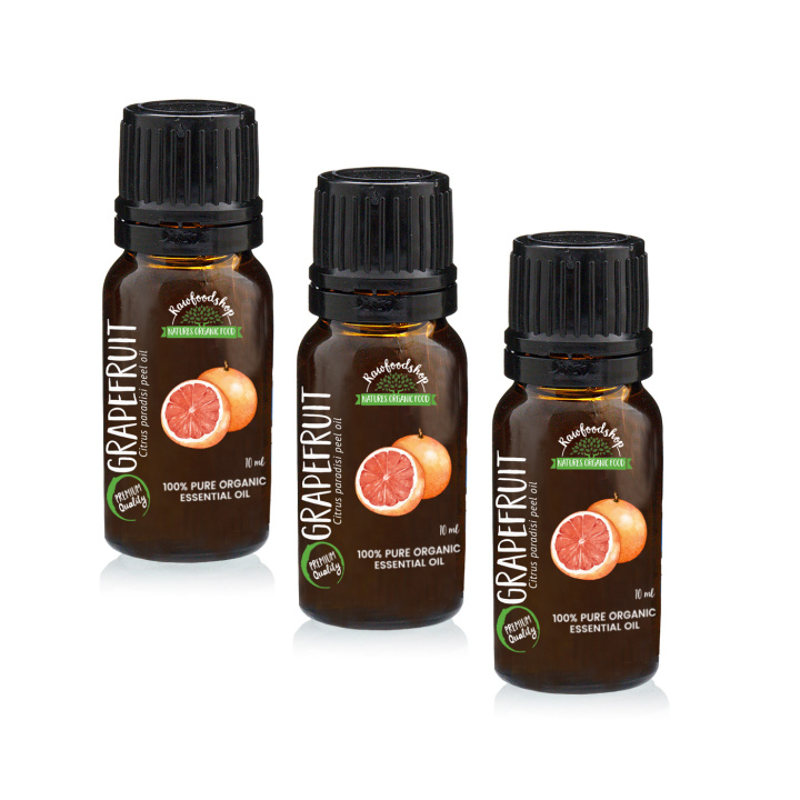 Grapefrugt Æterisk Olie ØKO 10ml x 3 flasker i gruppen Hud & Krop / Naturlig DIY / Æteriske olier hos Rawfoodshop Scandinavia AB (ORGEOUL15-SET3)
