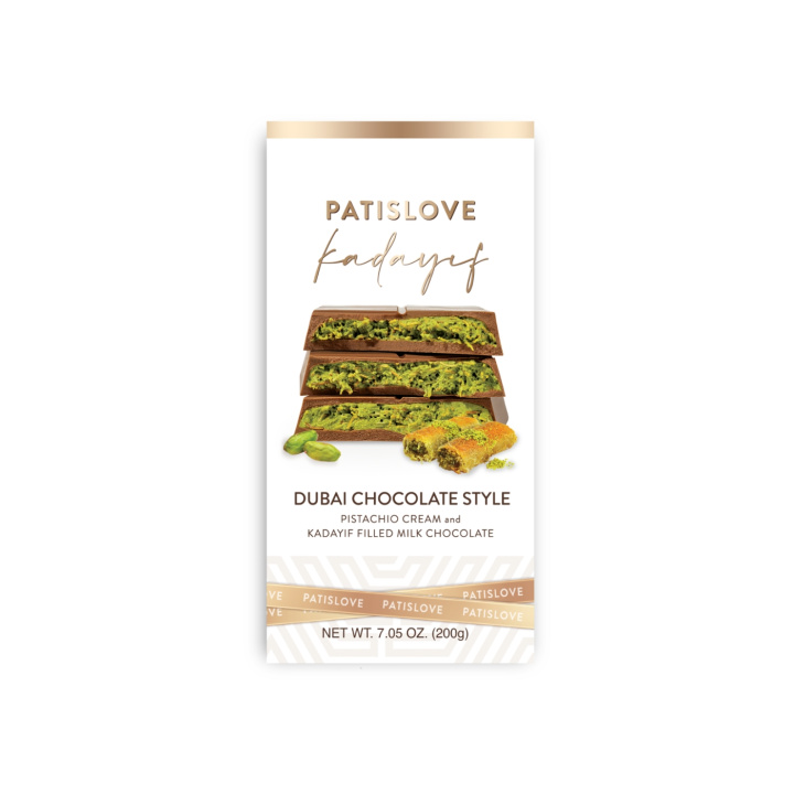 Dubai Chokolade Pistacie 200g i gruppen Råvarer & Drikke / Slik & Chokolade / Chokolade og Bars hos Rawfoodshop Scandinavia AB (PATISLOVE02)