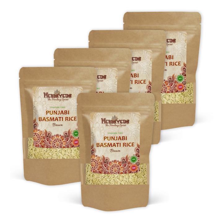 Basmatiris Punjabi Brune ØKO 500g x 5 pakker i gruppen Råvarer & Drikke / Spisekammer / Ris & Korn hos Rawfoodshop Scandinavia AB (PBR50-SET5)