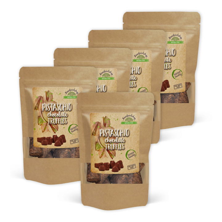 Chokoladetrøffel Pistacie 100g x 5 pakker i gruppen Råvarer & Drikke / Slik & Chokolade / Chokolade og Bars hos Rawfoodshop Scandinavia AB (PIST100-SET5)
