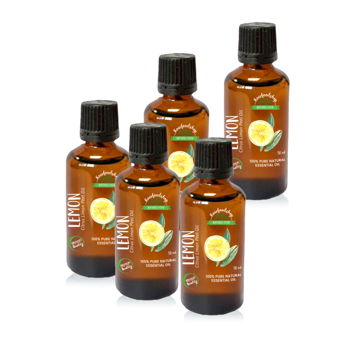 Citron Æterisk Olie 50ml x 5 pakker i gruppen Hud & Krop / Naturlig DIY / Æteriske olier hos Rawfoodshop Scandinavia AB (PREOUL-12-SET5)