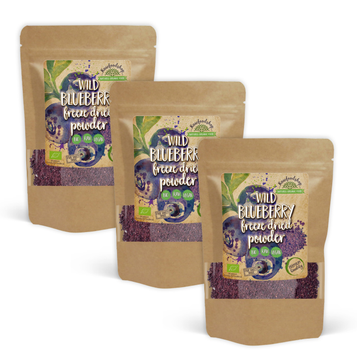 Blåbærpulver Vild Frysetørret ØKO 125g x 3 pakker i gruppen Råvarer & Drikke / Frugt & Frugtpulver / Blåbær hos Rawfoodshop Scandinavia AB (PULFBLA-SET3)