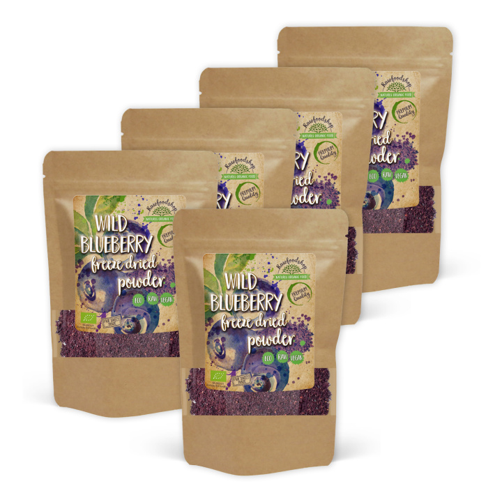 Blåbærpulver Vild Frysetørret ØKO 125g x 5 pakker i gruppen Råvarer & Drikke / Frugt & Frugtpulver / Blåbær hos Rawfoodshop Scandinavia AB (PULFBLA-SET5)
