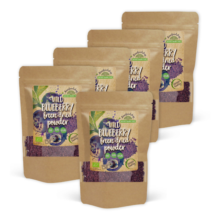 Blåbærpulver Vild Frysetørret ØKO 125g x 5 pakker i gruppen Råvarer & Drikke / Frugt & Frugtpulver / Blåbær hos Rawfoodshop Scandinavia AB (PULFBLA-SET5)