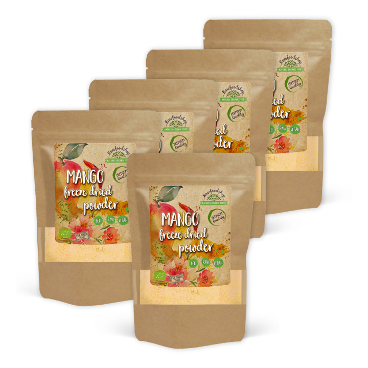 Mangopulver Frysetørret ØKO 100g x 5 pakker i gruppen Råvarer & Drikke / Frugt & Frugtpulver / Mango hos Rawfoodshop Scandinavia AB (PULFMAN-SET5)