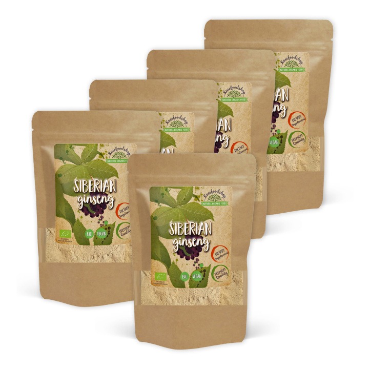 Siberian Ginseng Pulver ØKO 250g x 5 pakker i gruppen Kosttilskud / Urter & Planter / Urter hos Rawfoodshop Scandinavia AB (RAW00211-250-SET5)