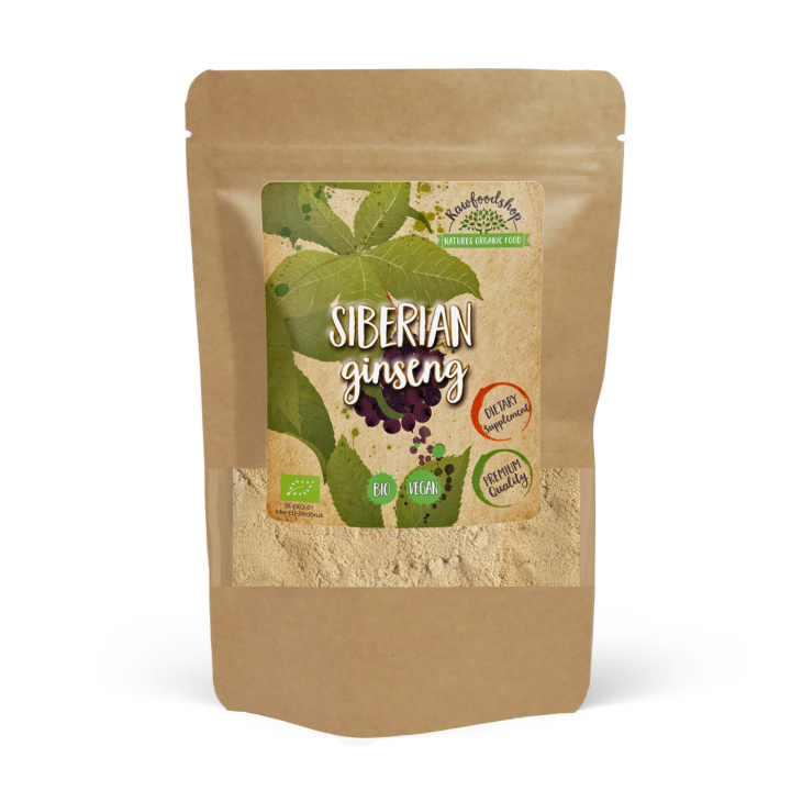 Siberian Ginseng Pulver ØKO 125g i gruppen Kosttilskud / Urter & Planter / Urter hos Rawfoodshop Scandinavia AB (RAW00211)