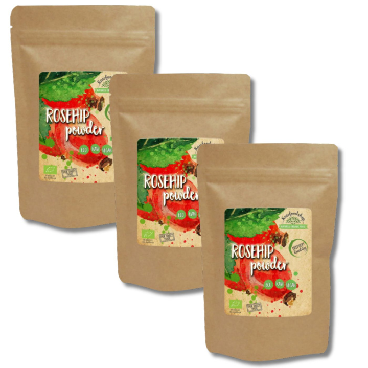 Hybenpulver ØKO 100g x 3 pakker i gruppen Råvarer & Drikke / Frugt & Frugtpulver / Hyben hos Rawfoodshop Scandinavia AB (RAW00217-SET3)