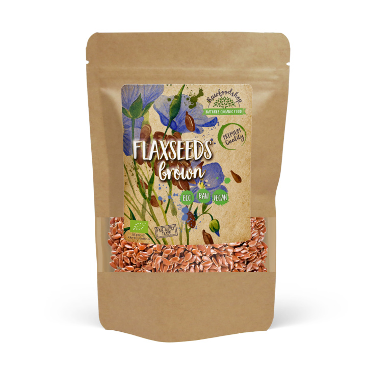 Hørfrøn Brune ØKO 500g i gruppen Råvarer & Drikke / Helsekost / Frø hos Rawfoodshop Scandinavia AB (RAW0482)