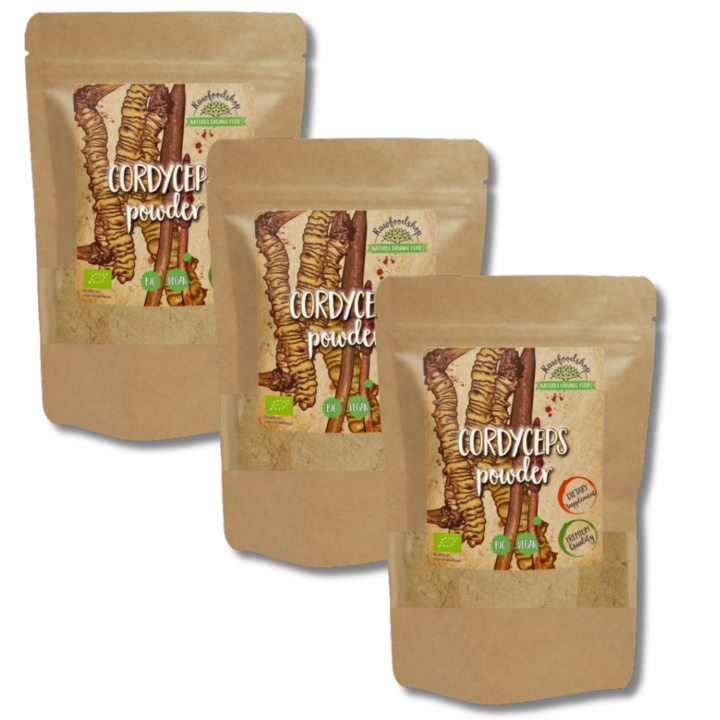 Cordyceps Pulver ØKO 125g x 3 pakker i gruppen Kosttilskud / Urter & Planter / Svampe hos Rawfoodshop Scandinavia AB (RAW087-SET3)