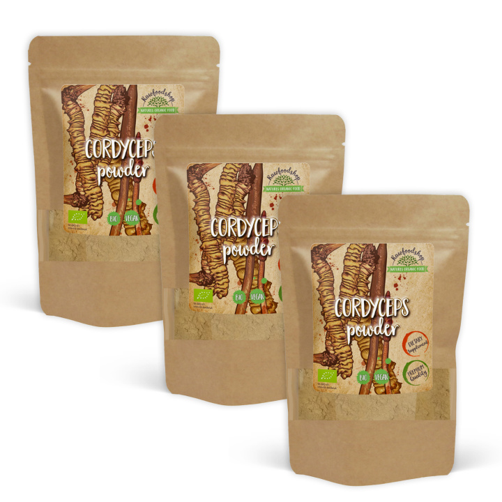 Cordyceps Pulver ØKO 125g x 3 pakker i gruppen Kosttilskud / Urter & Planter / Svampe hos Rawfoodshop Scandinavia AB (RAW087-SET3)