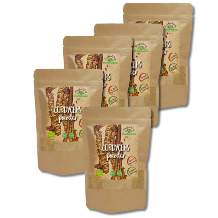 Cordyceps Pulver ØKO 125g x 5 pakker i gruppen Kosttilskud / Urter & Planter / Svampe hos Rawfoodshop Scandinavia AB (RAW087-SET5)