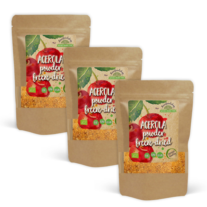 Acerola Pulver ØKO 125g x 3 pakker i gruppen Råvarer & Drikke / Frugt & Frugtpulver / Frugtpulver hos Rawfoodshop Scandinavia AB (RAW930-SET3)
