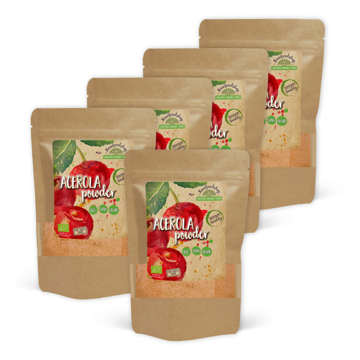 Acerola Pulver ØKO 125g x 5 pakker i gruppen Råvarer & Drikke / Frugt & Frugtpulver / Frugtpulver hos Rawfoodshop Scandinavia AB (RAW930-SET5)