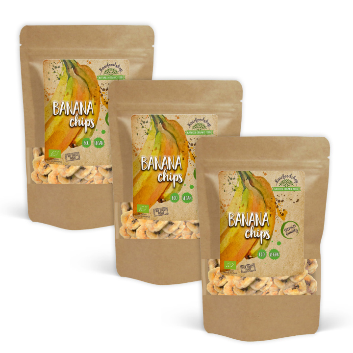 Bananchips ØKO 100g x 3 pakker i gruppen Råvarer & Drikke / Frugt & Frugtpulver / Banan hos Rawfoodshop Scandinavia AB (RAWBANA100-SET3)