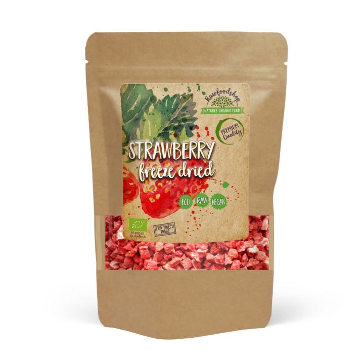 Jordbær Frysetørrede stykker ØKO 250g i gruppen Råvarer & Drikke / Frugt & Frugtpulver / Jordbær hos Rawfoodshop Scandinavia AB (RAWFRU002-250)